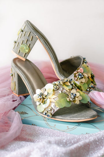 Sparkly Shamrock Block Heels