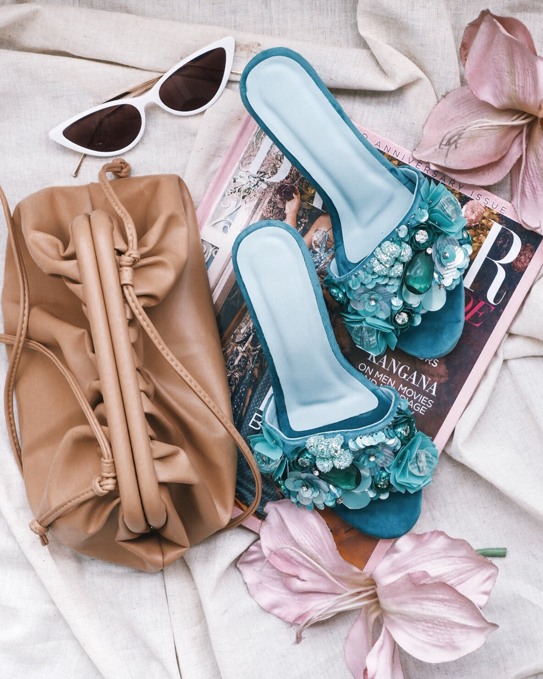 Sparkling Ocean Block Heels