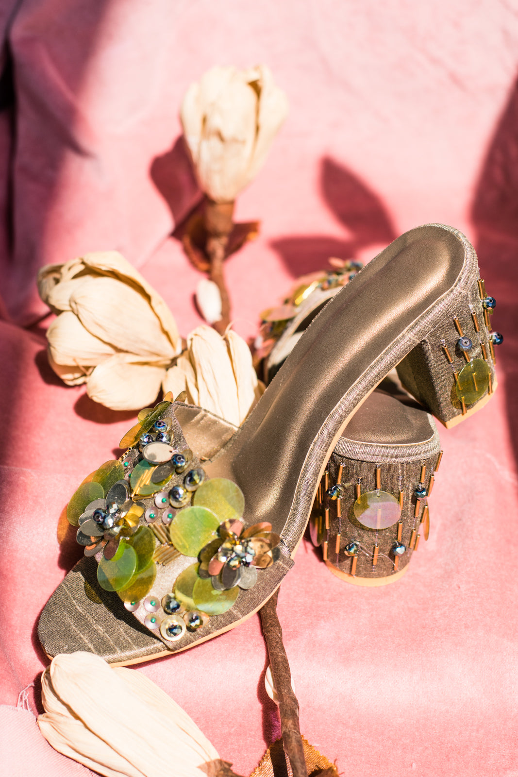 Sparkly Shamrock Block Heels
