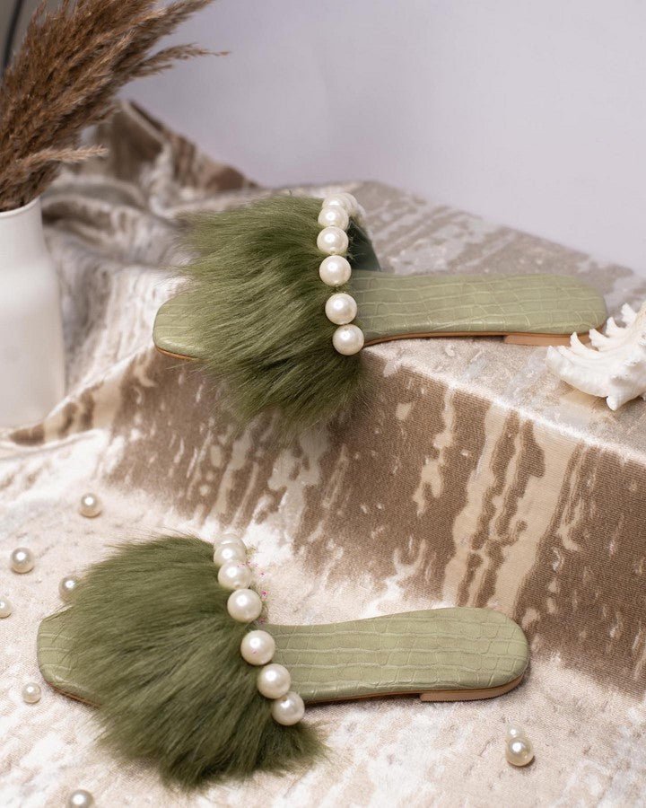Fur Fling Flats (Green)