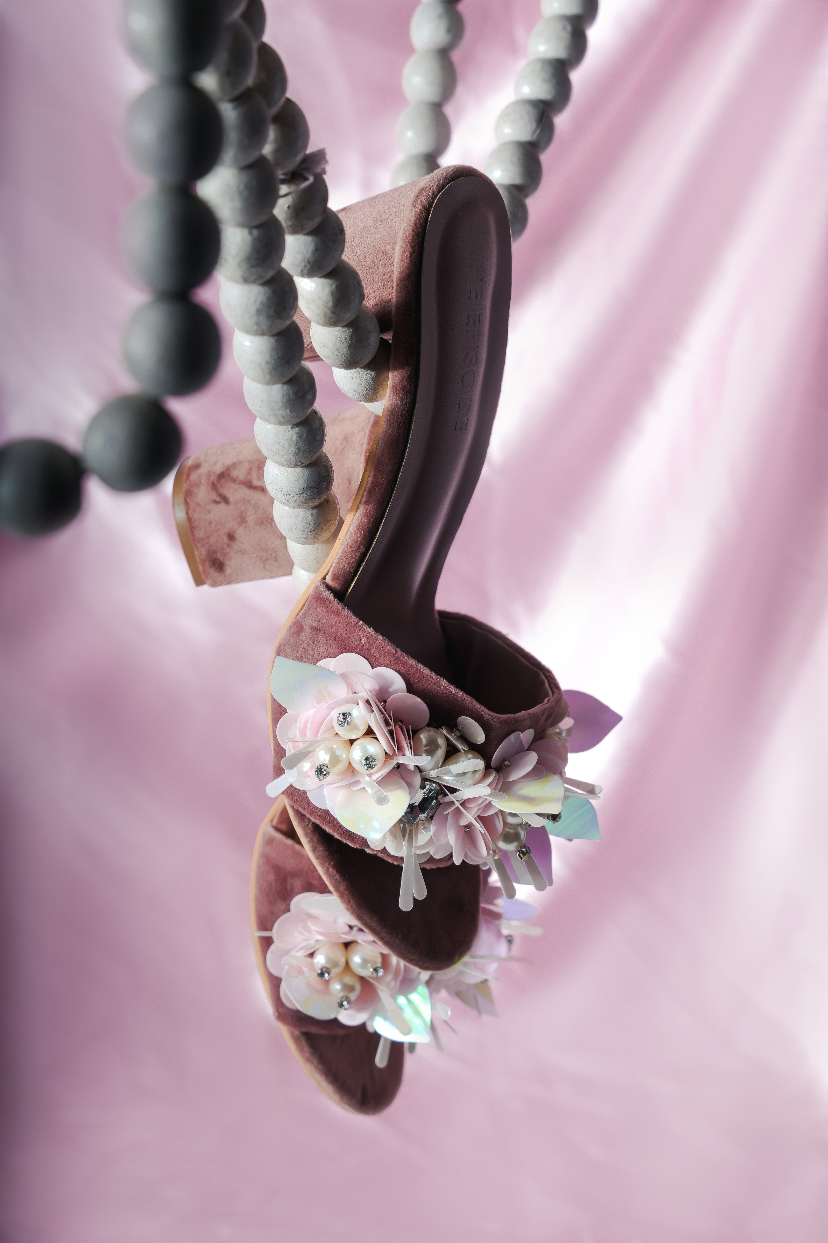 Chelsea Rose Block Heels (Peach)