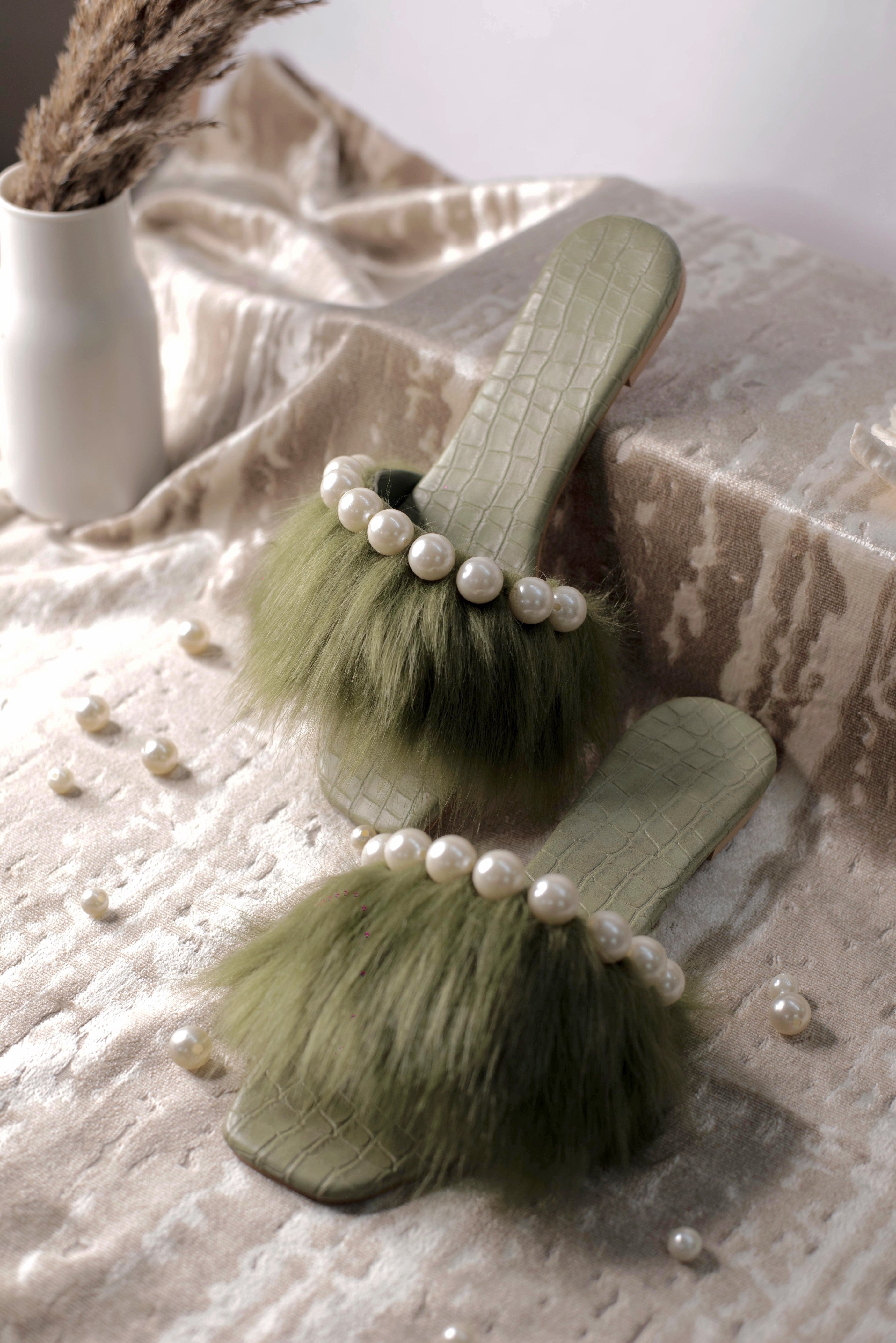 Fur Fling Flats (Green)