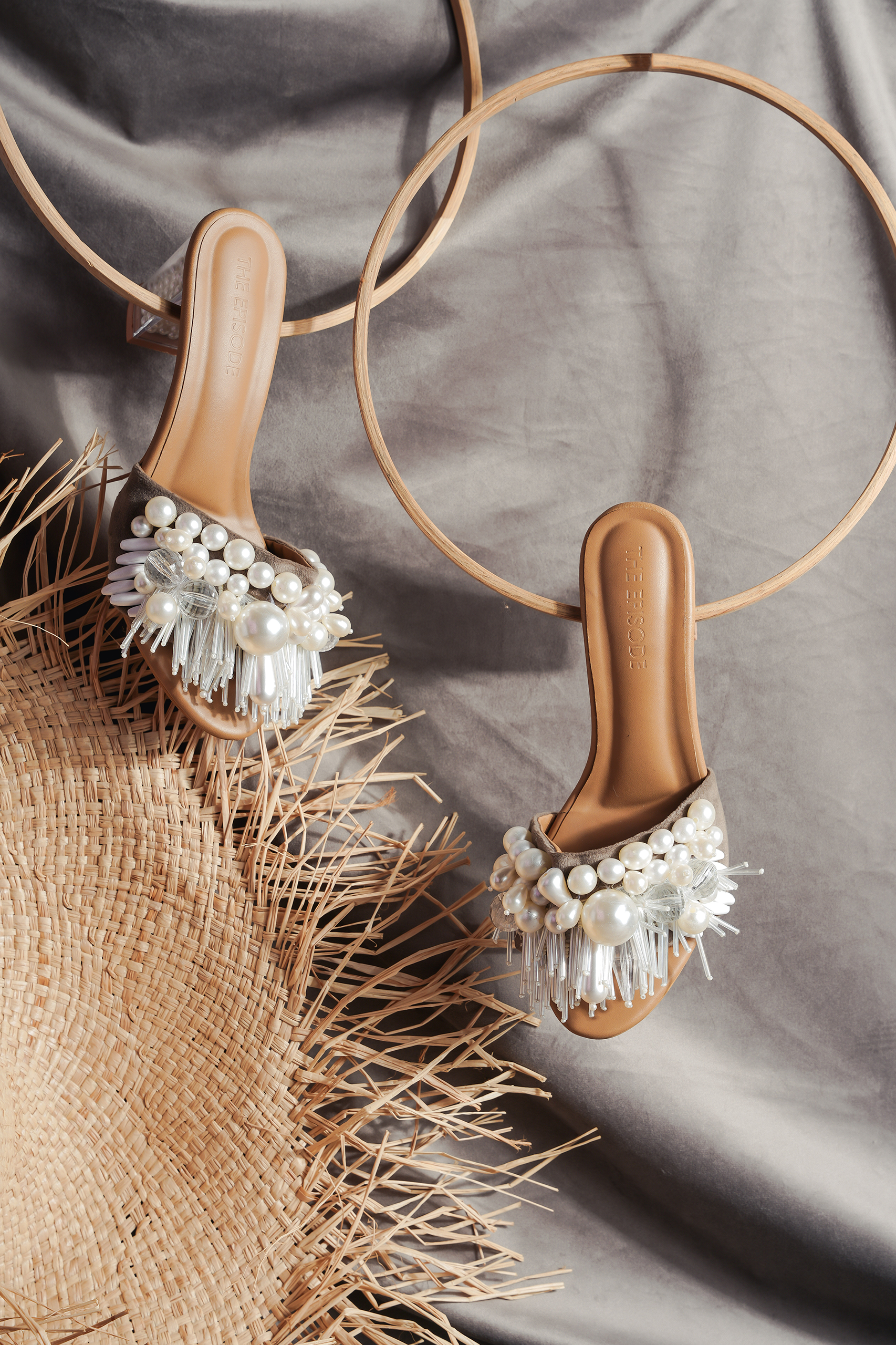 Fragile Forest Pearl Filled Block Heels